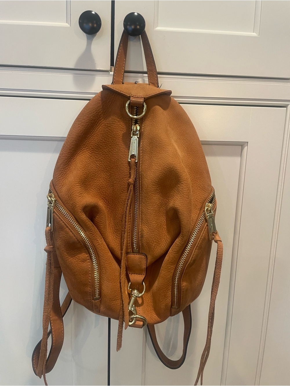Rebecca Minkoff Cognac Leather Backpack with Gold Hardware